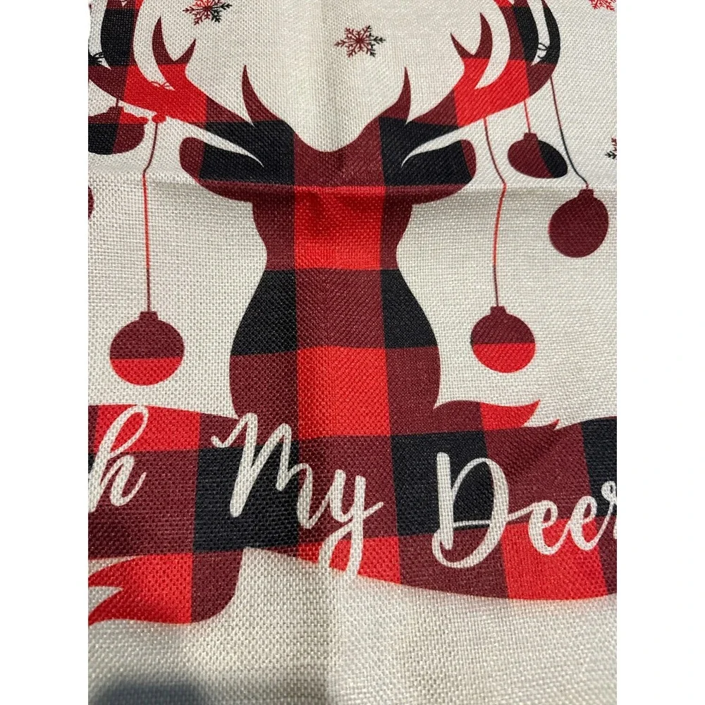 2 Decorative Pillow Covers‎ Christmas Deer Truck Outdoors 17x17 Zip Closure NWOT